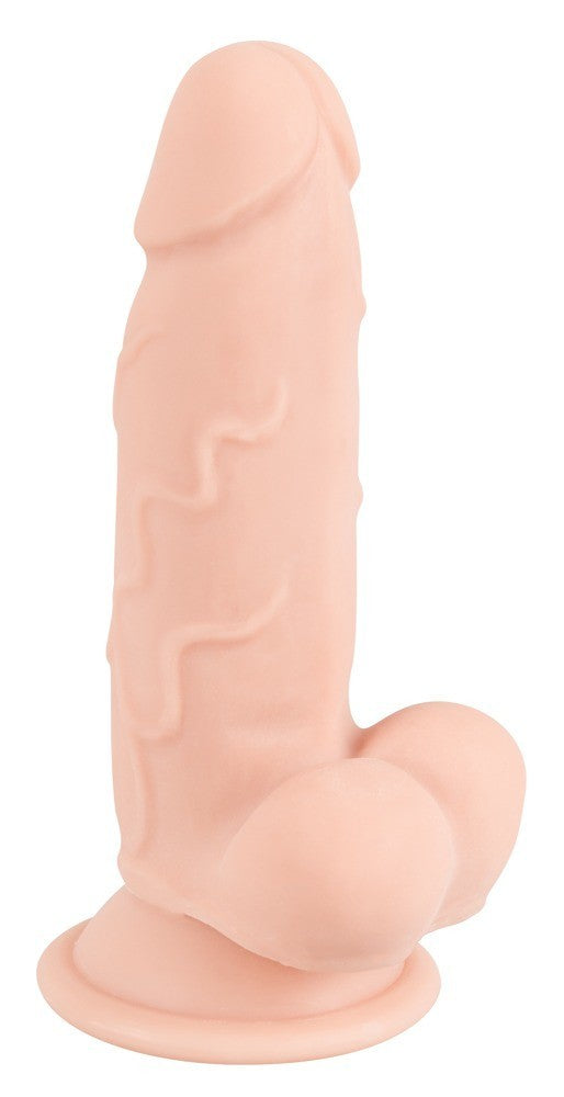 dildo con ventosa e testicoli realistico nature skin bendable