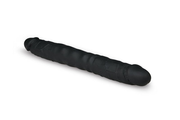 dildo fallo doppio in silicone nero penetrazione vaginale anale sexy toys black