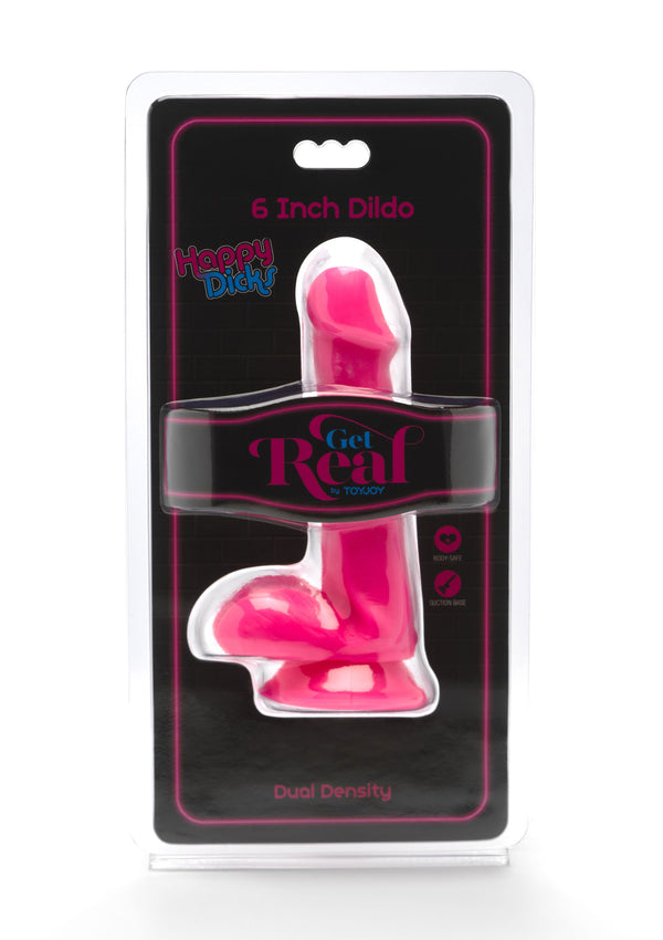 Dildo realistico slim morbido Happy Dicks Dildo 6 In w.Balls pink