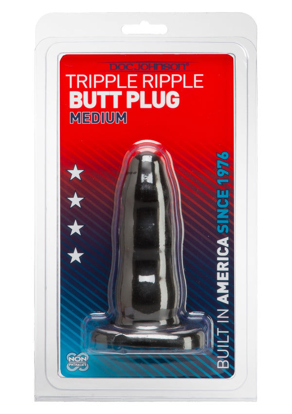 Fallo dildo Tripple Ripple Butt Plug M black