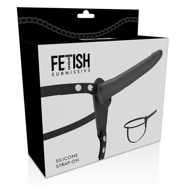 Fallo indossabile FETISH SUBMISSIVE SILICONE STRAP-ON BLACK 15CM