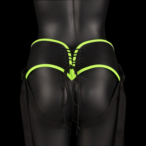 Fallo indossabile Strap-on Harness - Glow in the Dark - Neon Green/Black