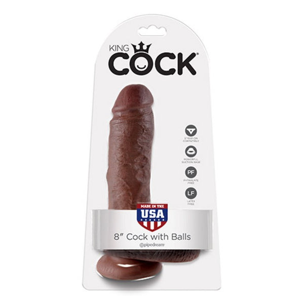 Fallo realistico Dildo king cock Brown 8 Whit balls