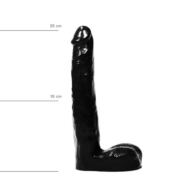 Fallo realistico slim dong nero dildo vaginale anale con ventosa all black 20 cm