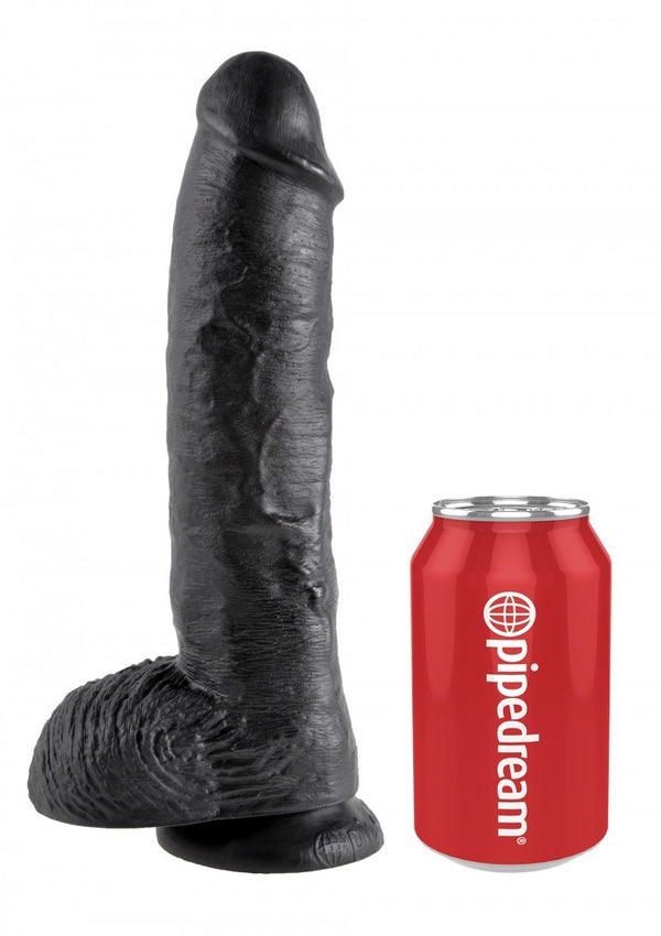 Fallo realistico vaginale black dildo nero king cock maxi con ventosa 10