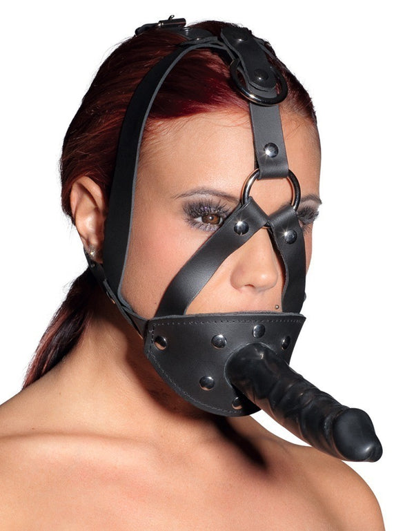 maschera con dildo in ecopelle zado