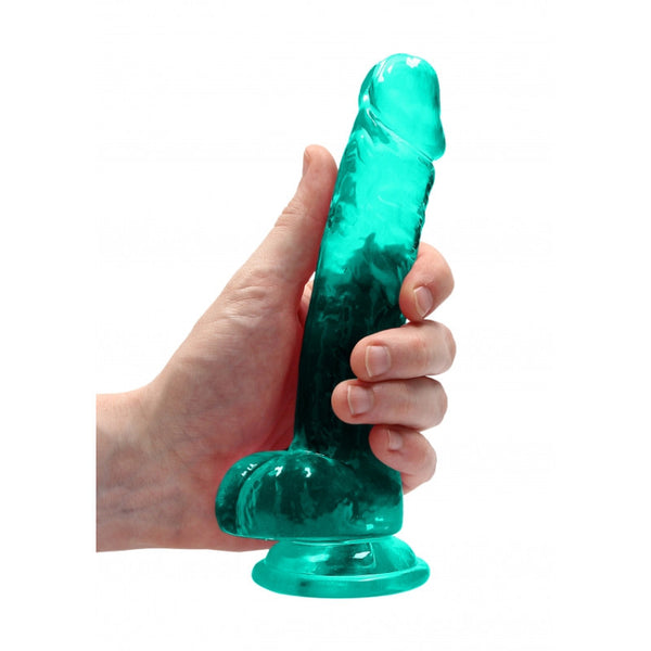 Pene finto con ventosa turchese Realistic Dildo with Balls 17 cm