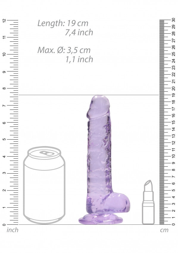 Pene finto con ventosa viola Realistic Dildo with Balls 17 cm