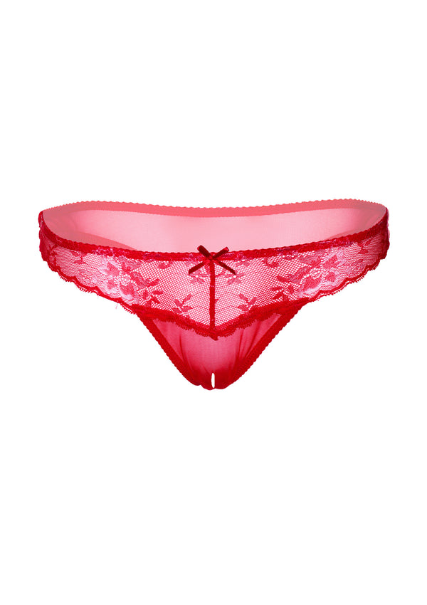 Perizoma Crotchless Floral Lace String