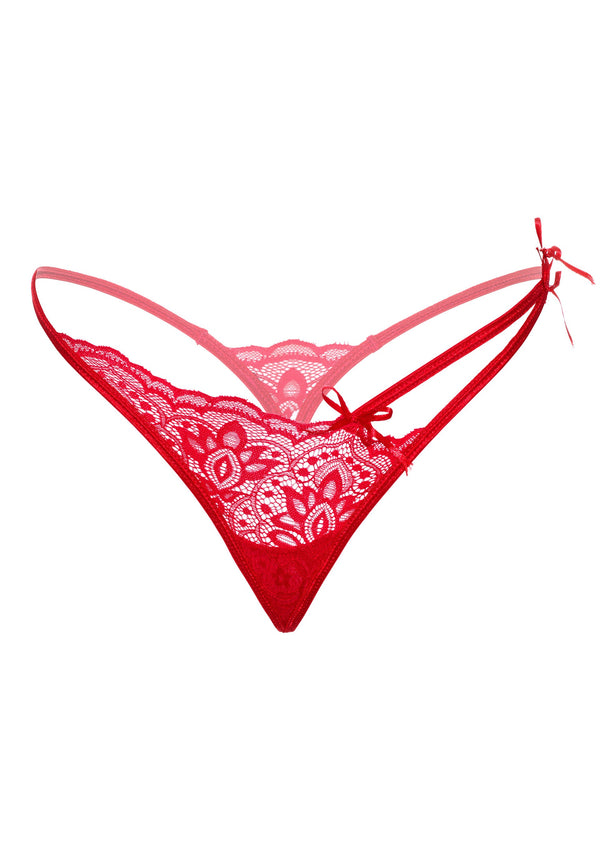 Perizoma donna in pizzo rosso Gina spicy V-string