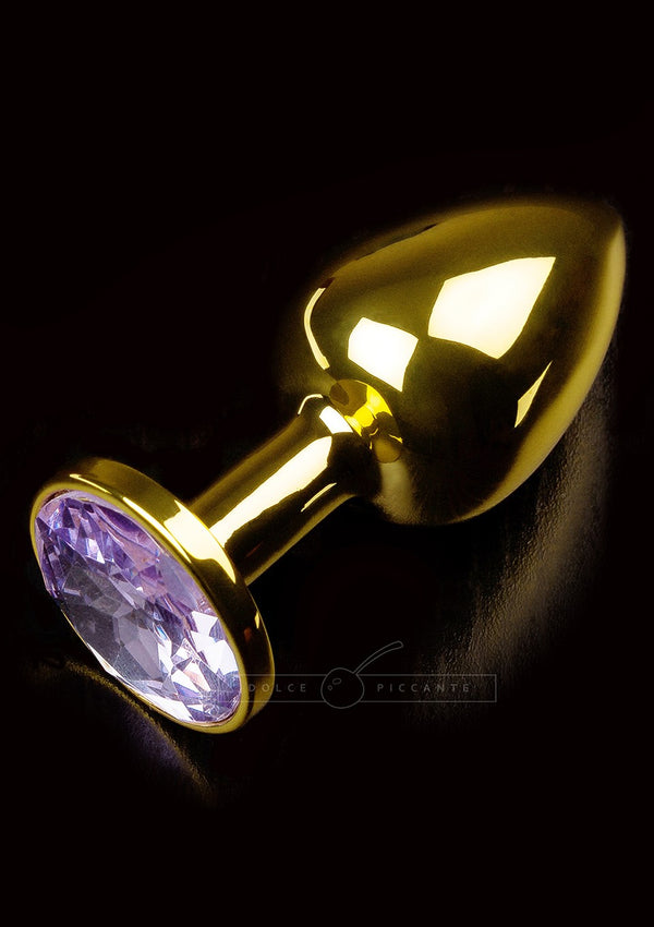 Plug anale fallo in Accaio dildo con diamante Jewellery Gold Viola