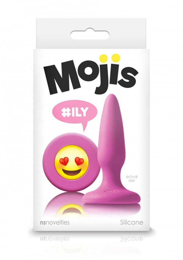 Plug anale in silicone mini fallo butt conico nero con smile ily EMOJI FACE