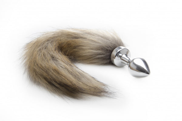 Plug con coda Fox Tail Buttplug - Silver