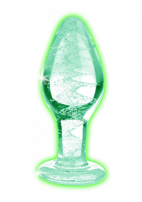 Plug fosforescente Glow-In-The-Dark Glass Anal Plug - Medium