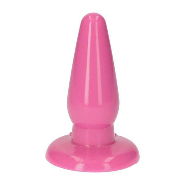 plug rosa grande con ventosa morbido dildo anale a piramide impermeabile pink