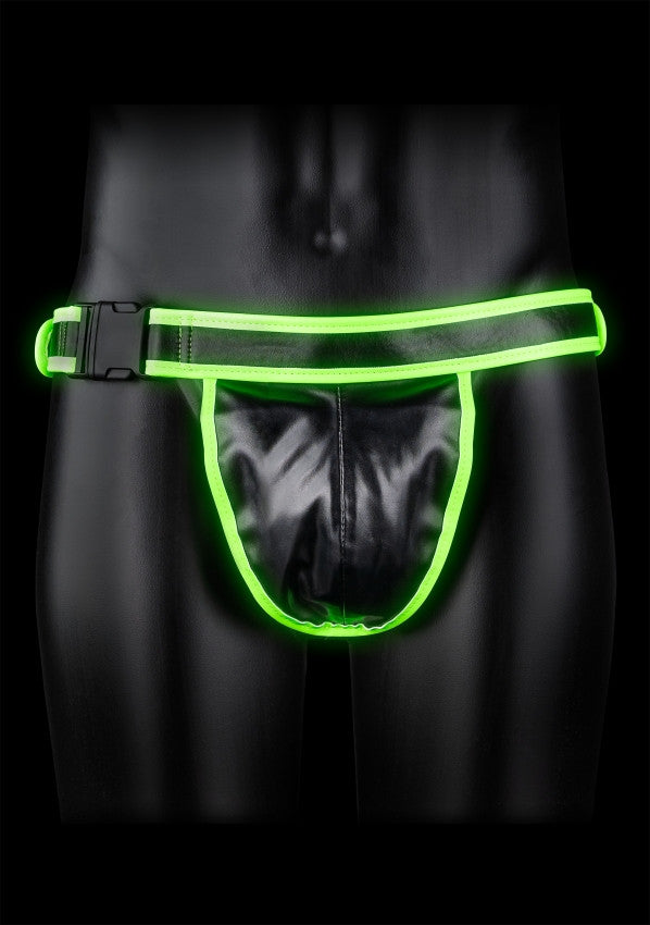 Sospensorio Buckle Jock Strap - GitD - Neon Green/Black