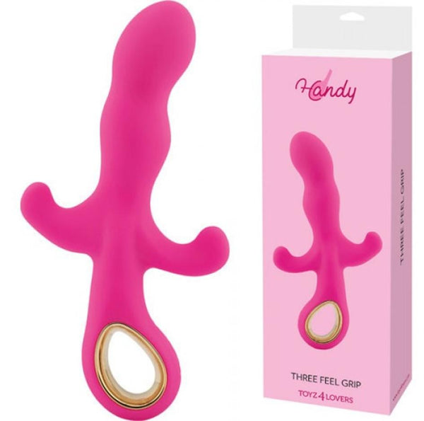 Vibratore con stimolatore clitoride fallo dildo vibrante vaginale in silicone rosa