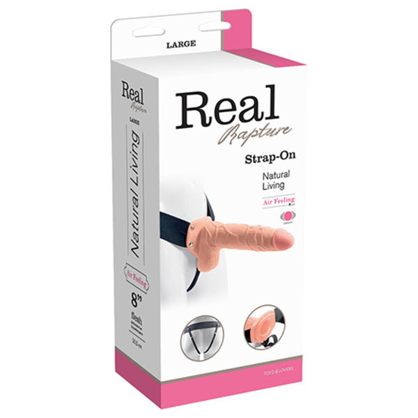 Vibratore Fallo vibrante dildo indossabile strap on cavo Con testicoli Real Rapture 8 Flesh