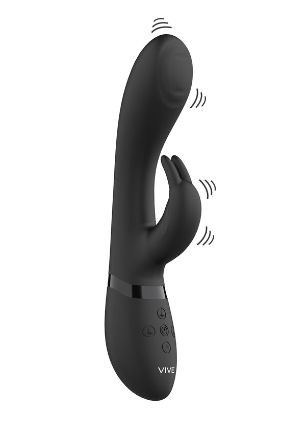 Vibratore rabbit Cato Pulse G-spot nero