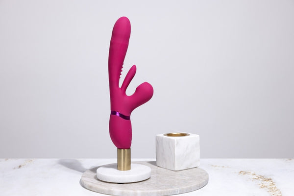 Vibratore rabbit Thrusting GSpot Flapper PulseWave Clit Stimulator Pink