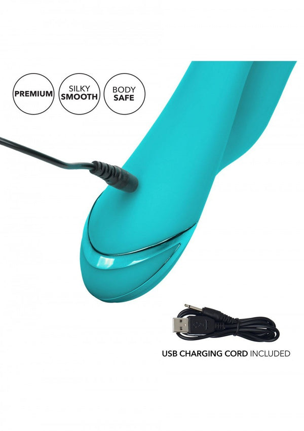 Vibratore rabbit vaginale doppio in silicone dildo fallo vibrante con stimolatore clitoride