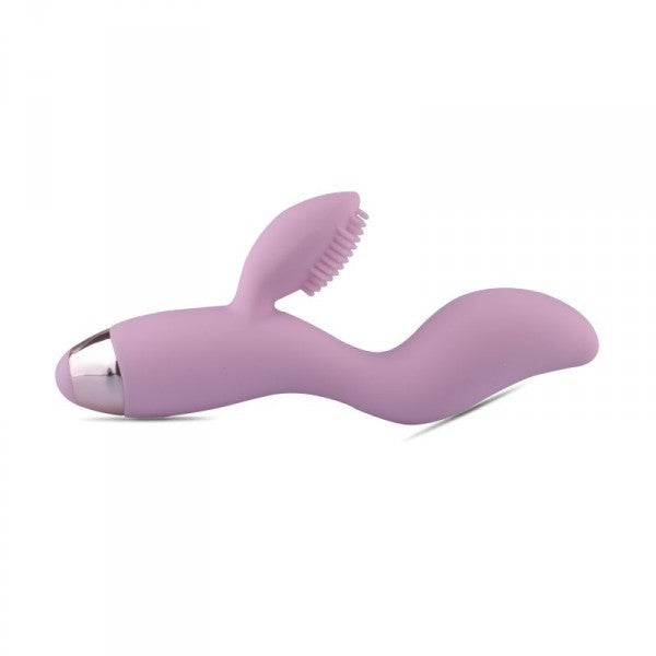 Vibratore rabbit vaginale doppio in silicone rosa dildo vibrante con stimolatore clitoride